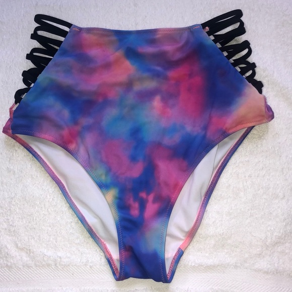 VS PINK high wasted tie dye bikini bottoms - Picture 1 of 2